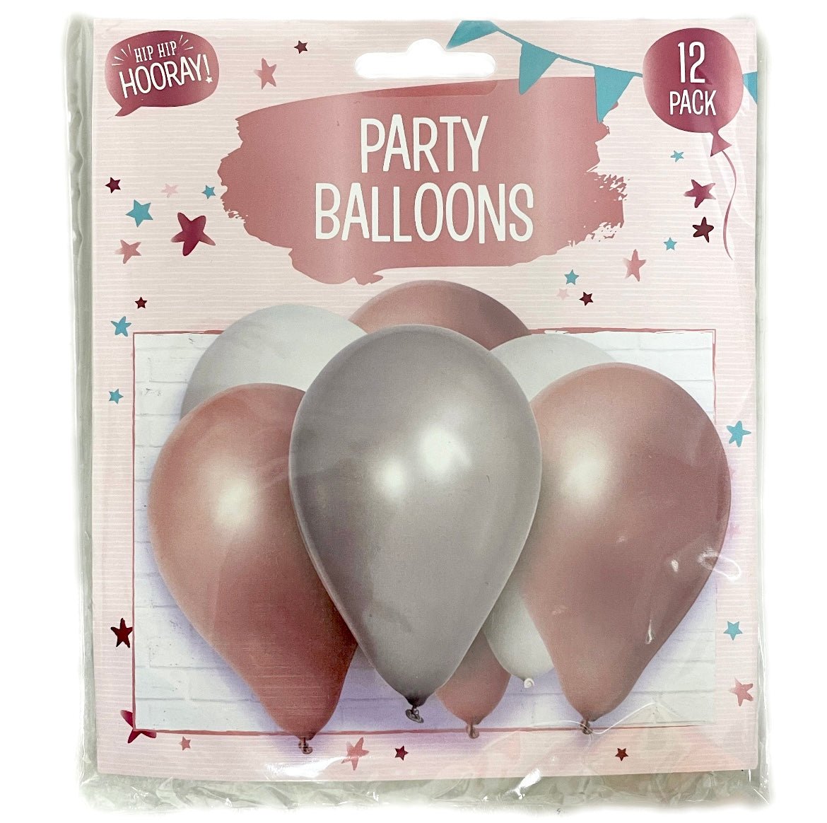 Hip Hip Hooray! Multi Coloured Party Balloons (12 Pack) - Asian Online Superstore UK