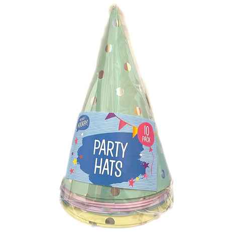 Hip Hip Hooray! Polka Dots Party Hats (10 Pack) - Asian Online Superstore UK