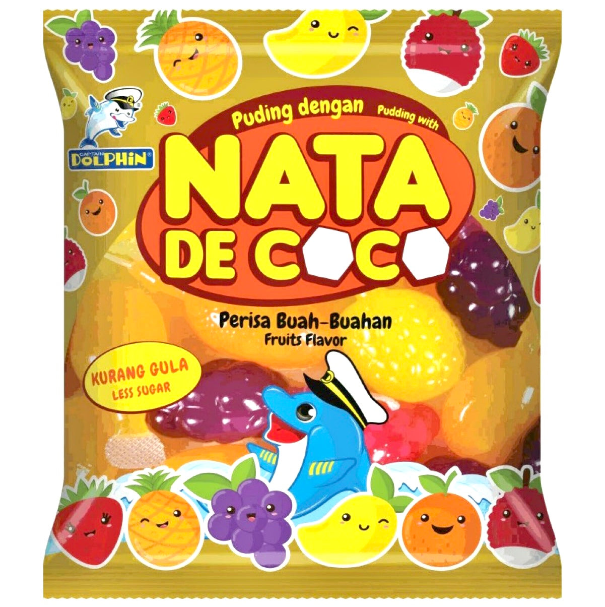 Captain Dolphin Nata De Coco Pudding Fruit Shape Mixed Flavour (12x40g) 480g - AOS Express