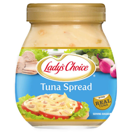 Creamy Lady's Choice Tuna Spread in a 470ml jar, showcasing a rich, golden texture perfect for sandwich lovers.