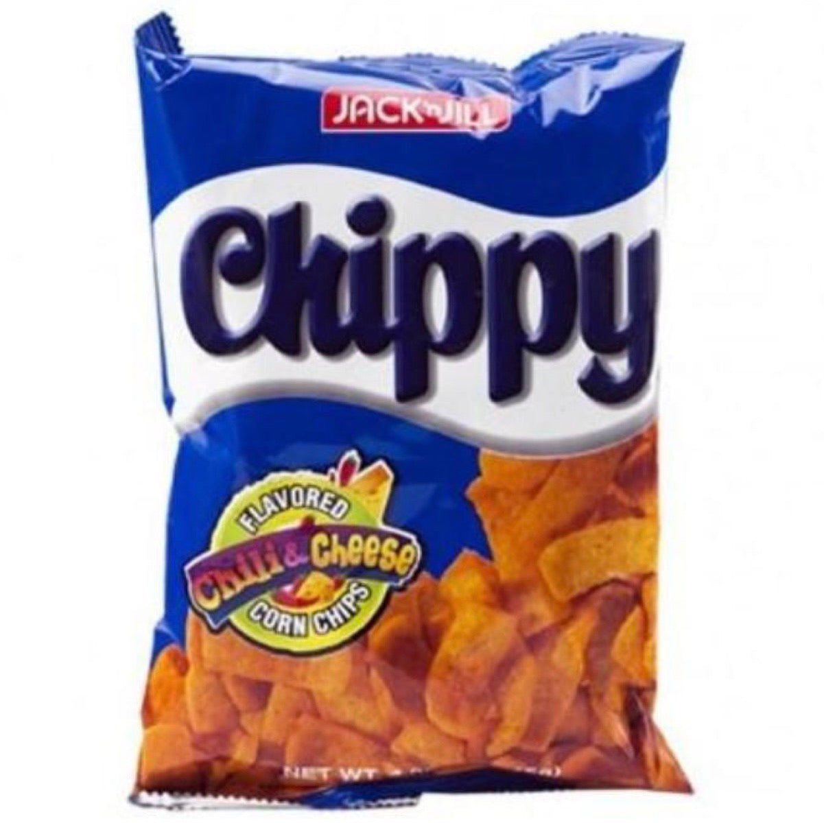 Crunchy Jack ‘n Jill Chippy Chilli Cheese corn chips in a vibrant 110g pack, bursting with spicy and cheesy flavor.