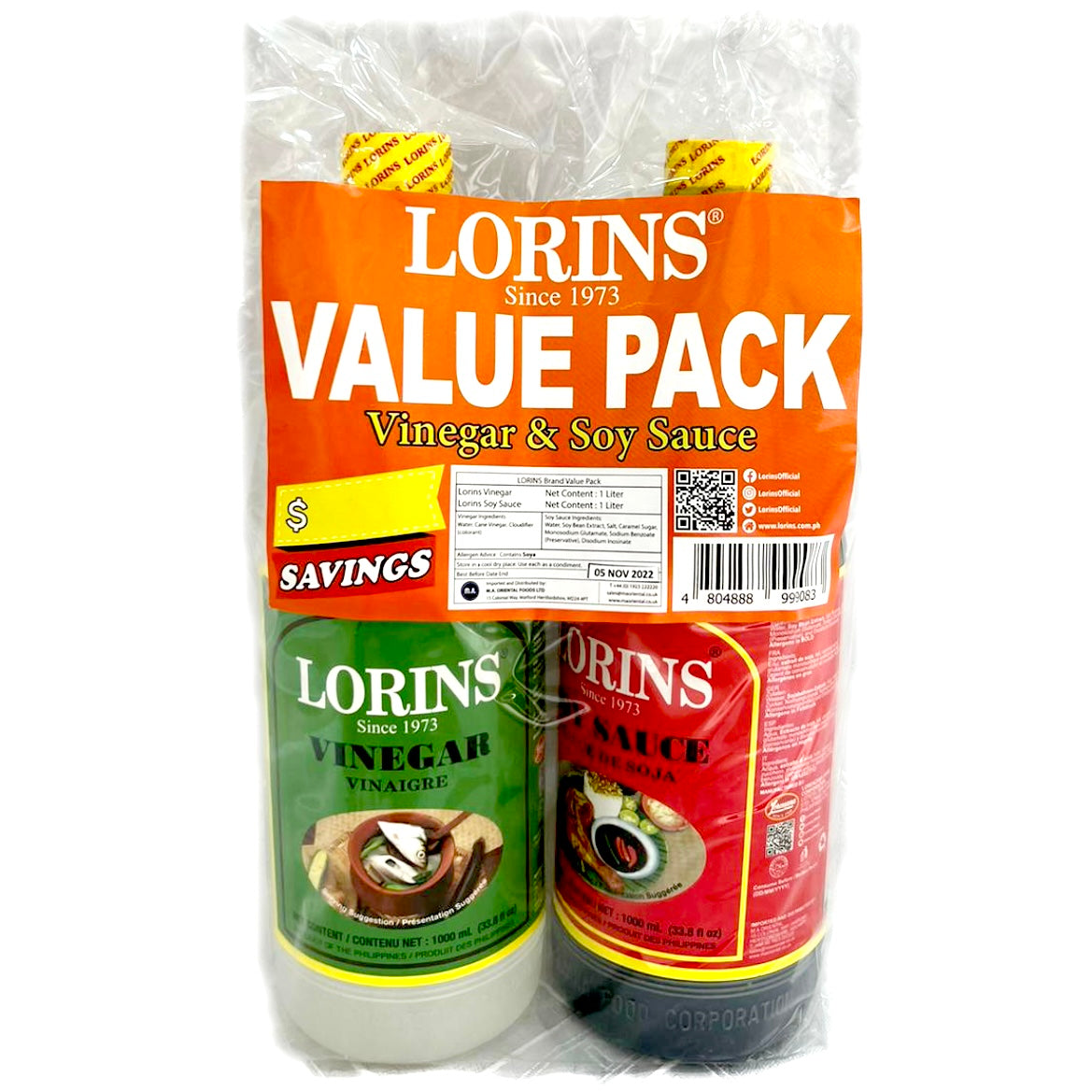 Lorins Value Pack (Soy Sauce & Vinegar) 2L