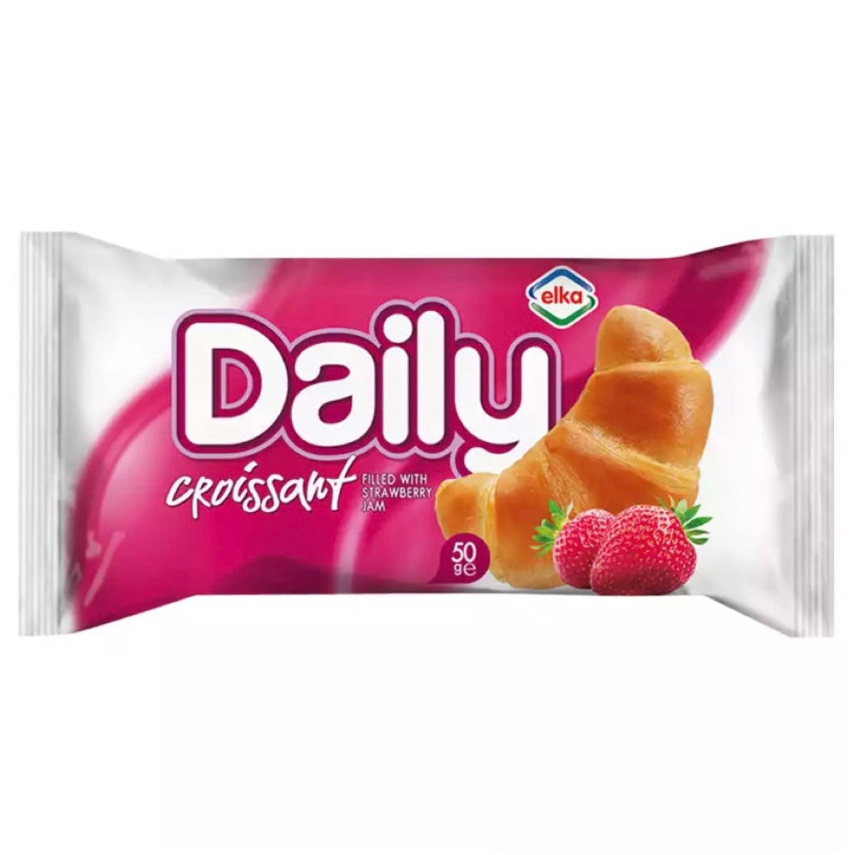 Elka Daily Croissant Filled With Strawberry Cream 50g