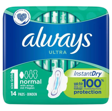 Always Ultra Normal #1 Sanitary Towel Wings (14 Pads) - AOS Express