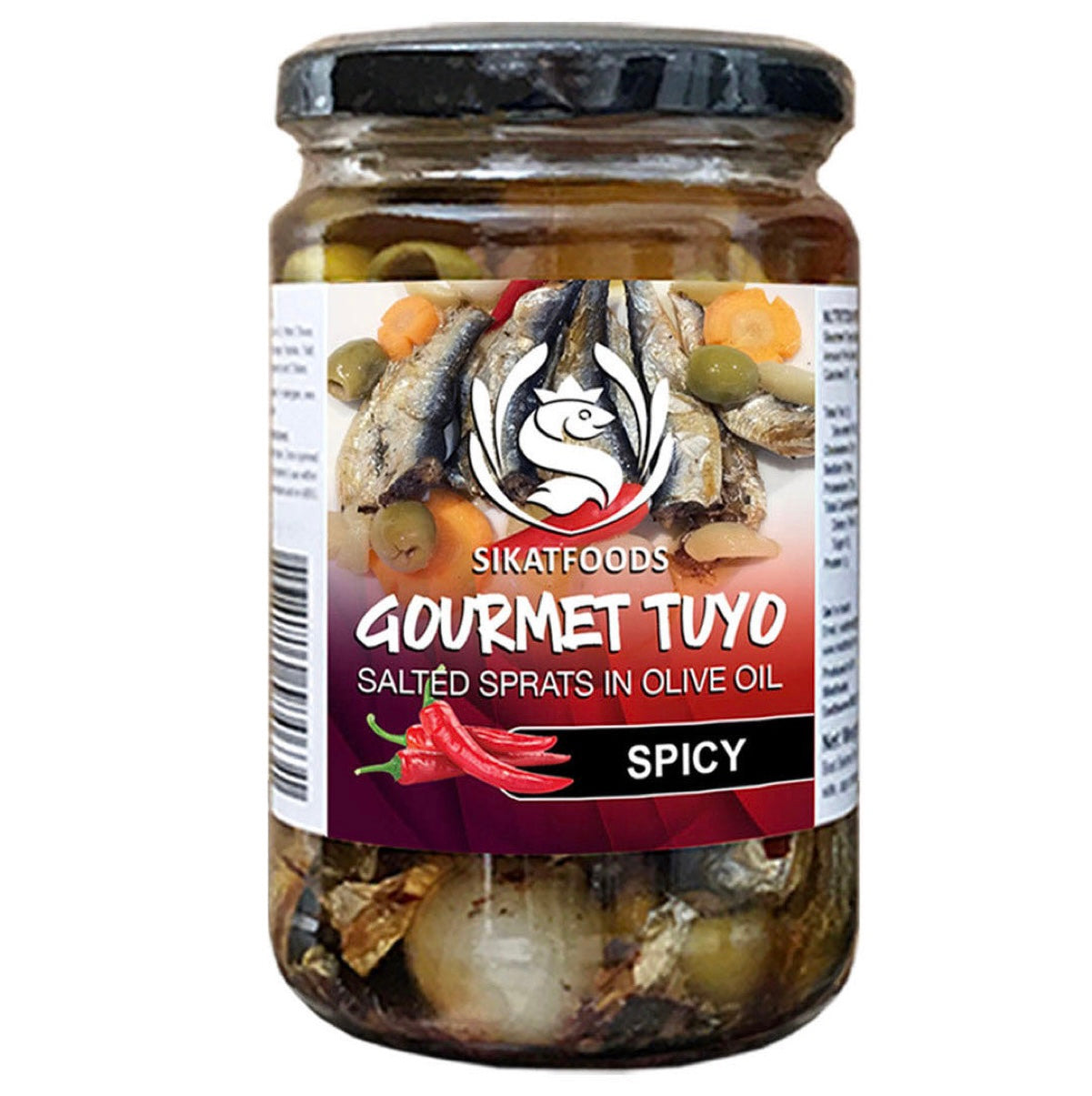 SikatFoods Gourmet Tuyo Spicy (Salted Sprats in Olive Oil) 225g