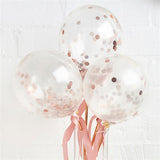 Hip Hip Hooray! Confetti Balloon - Rose Gold Foil (10 Pack)