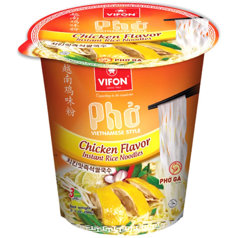 Vifon Pho Chicken Flavour Instant Cup Rice Noodle (Pho Ga) 60g - AOS Express