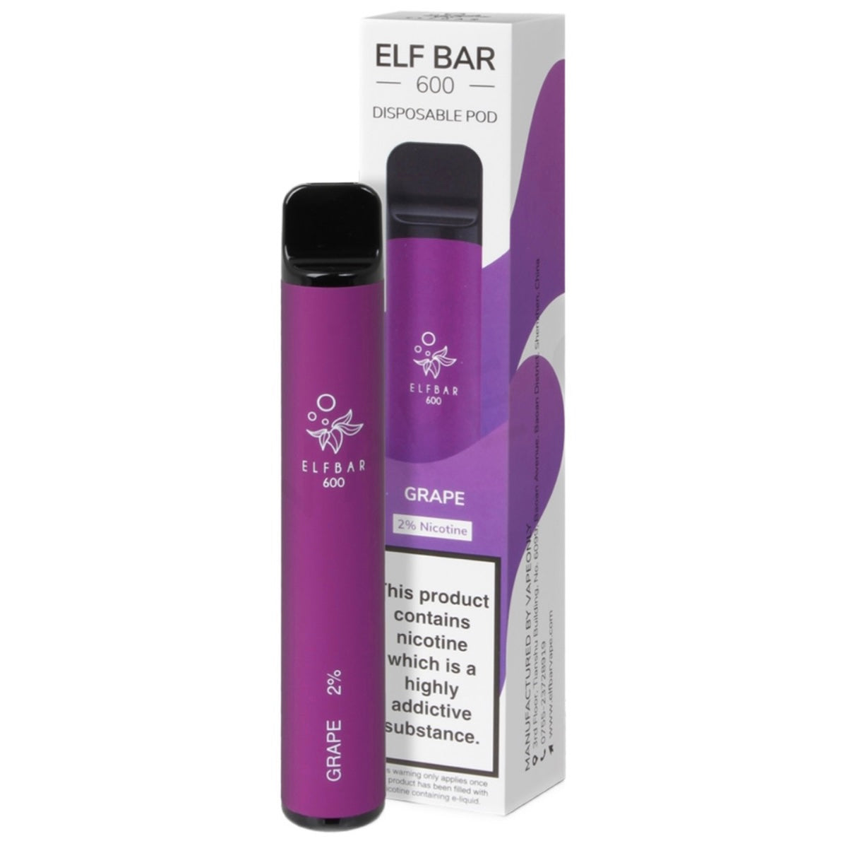 Elf Bar Grape Disposable Pod Vape Device 1pc