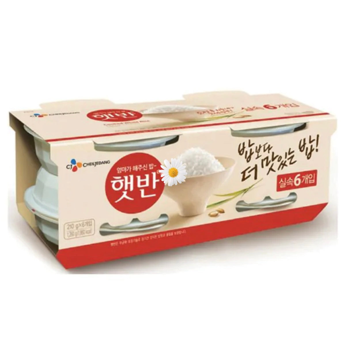 CJ Bibigo Cheiljedang Cooked White Rice (Hat-Ban) 6x210g