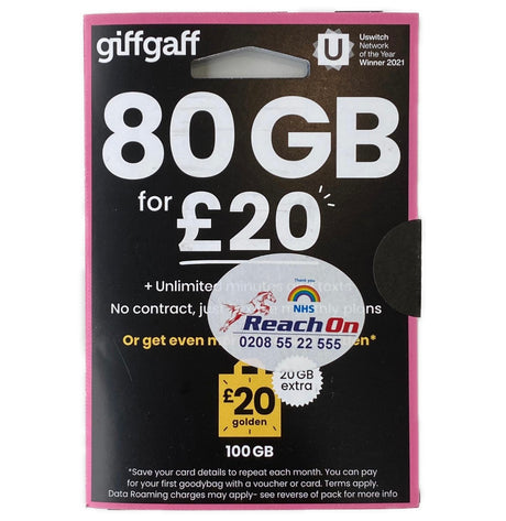 Sim Giffgaff 80GB Data - AOS Express