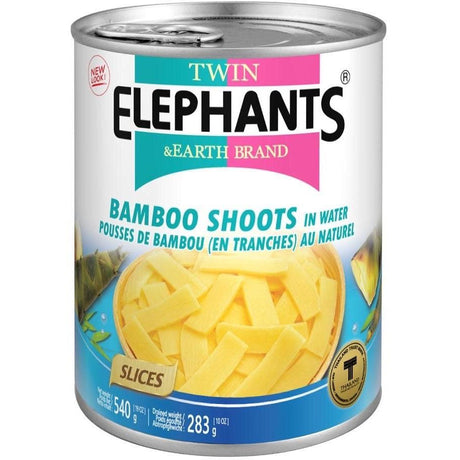 Twin Elephants Siced Bamboo Shoots in Water 540g - Asian Online Superstore UK