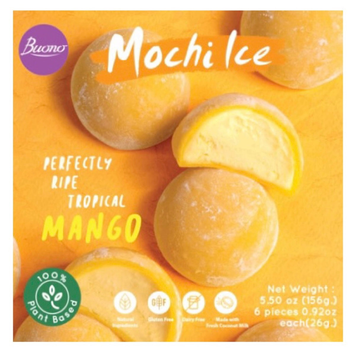 Buono Mango Mochi Ice Cream (6pc) 156g