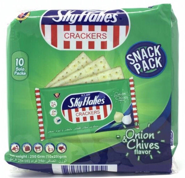 M.Y. San Sky Flakes Crackers Onion & Chives (10Single Packs 25g) 250g - Asian Online Superstore UK