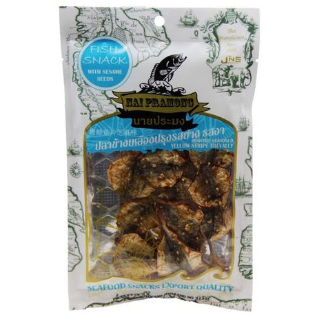 Nai Pramong  Fish Snack With Sesame Seeds (Roasted Seasoned Yellow Stripe Trevally) 40g - Asian Online Superstore UK