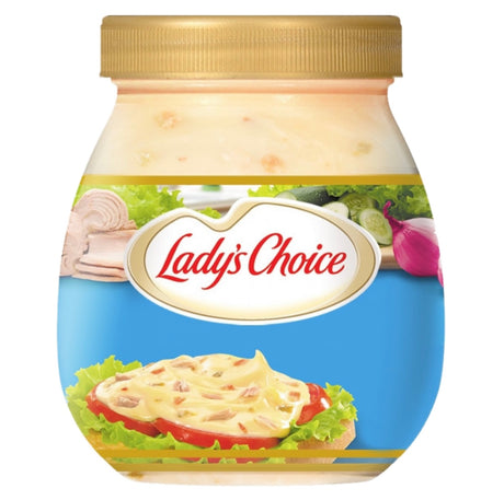 Savor the creamy texture of Lady's Choice Tuna Spread in a 470ml jar, packed with real tuna bits and vibrant spices.