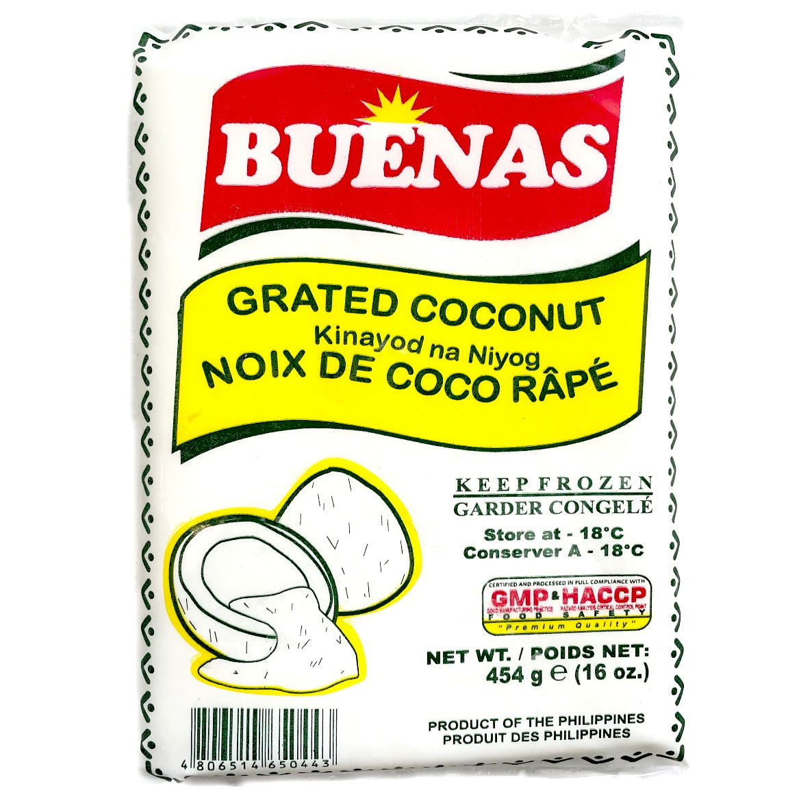 Buenas Grated Coconut (Kinayod na Niyog) 454g