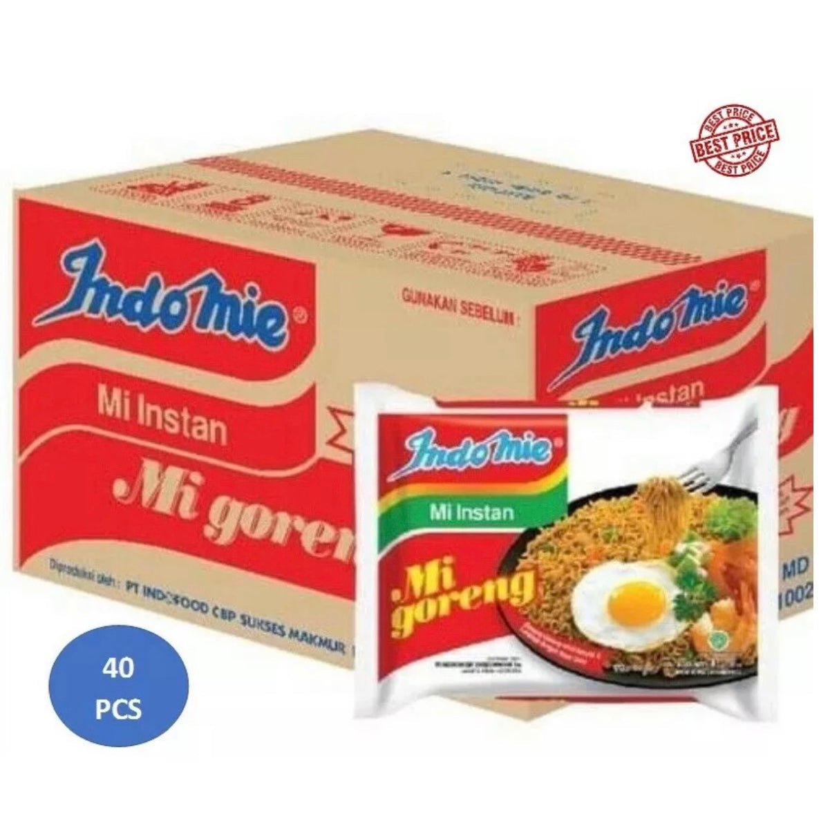 Indo Mie Mi Goreng Fried Noodles 1Box (40x80g) 3.2kg - Asian Online Superstore UK