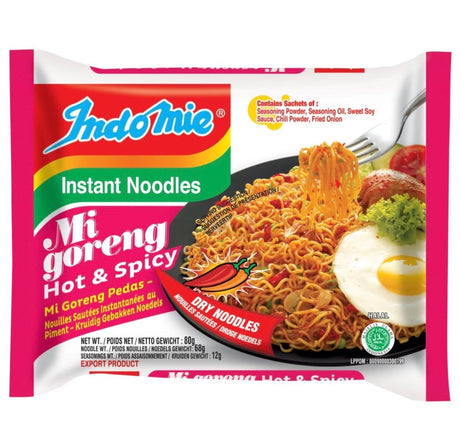 Indo Mie Mi Goreng Hot & Spicy Mi Goreng Pedas Instant Noodle 80g - Asian Online Superstore UK
