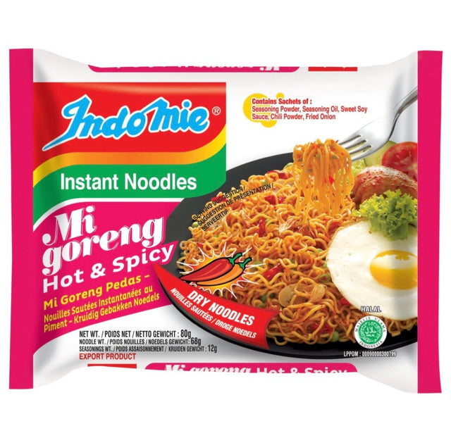 Indo Mie Mi Goreng Hot & Spicy Mi Goreng Pedas Instant Noodle 80g - Asian Online Superstore UK