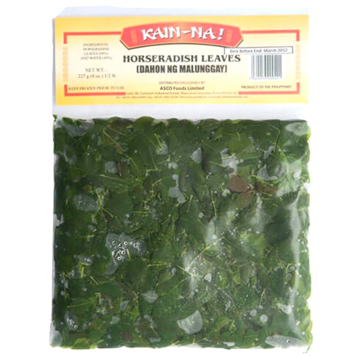 Kain Na Frozen Horseradish Leaves (Malunggay) 227g - Asian Online Superstore UK