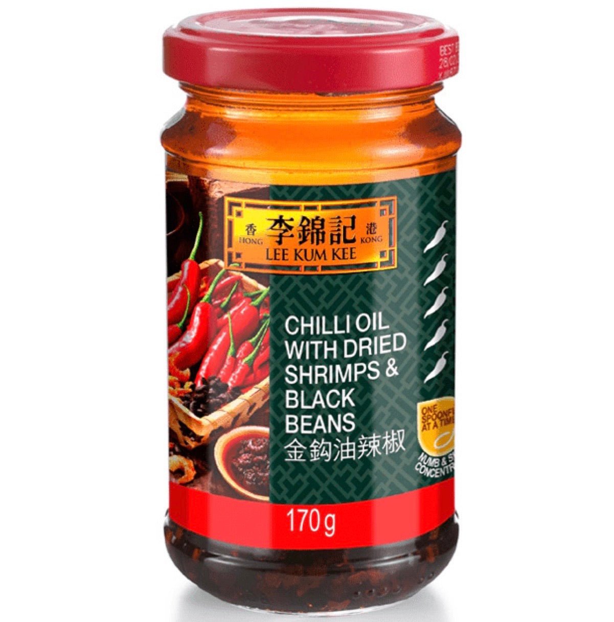 Lee Kum Kee Chilli Oil with Dried Shrimps & Black Beans 170g - Asian Online Superstore UK