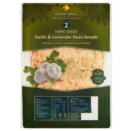 Leicester Bakery Garlic Naan Bread Large (2’s) 520g - Asian Online Superstore UK