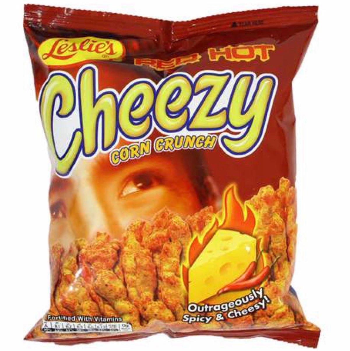 Leslie’s Cheezy Corn Crunch - Red Hot Flavor 70g - Asian Online Superstore UK