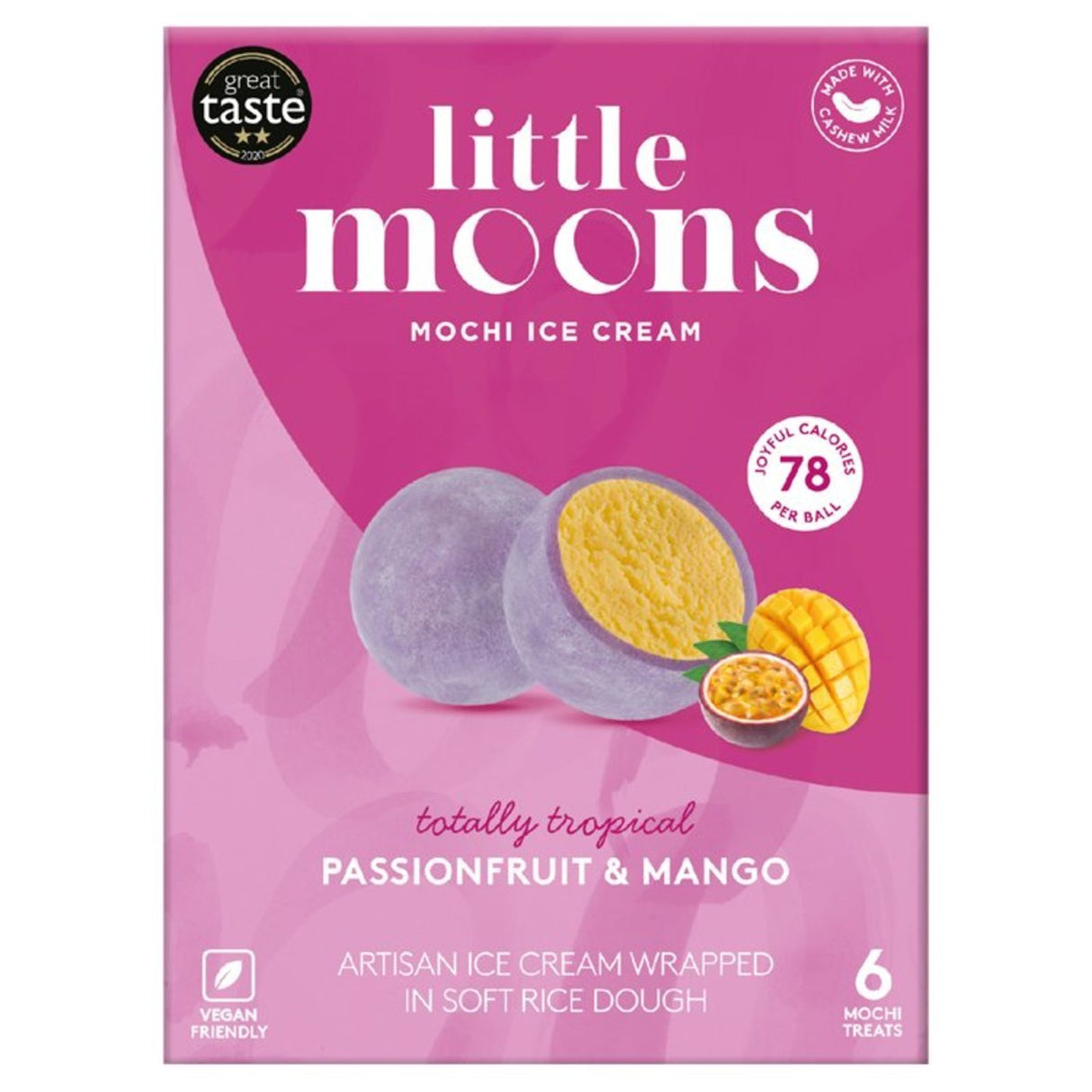Little Moons Passion Fruit & Mango Mochi Ice Cream (Tropical Mochi - 6pc) 192g - Asian Online Superstore UK