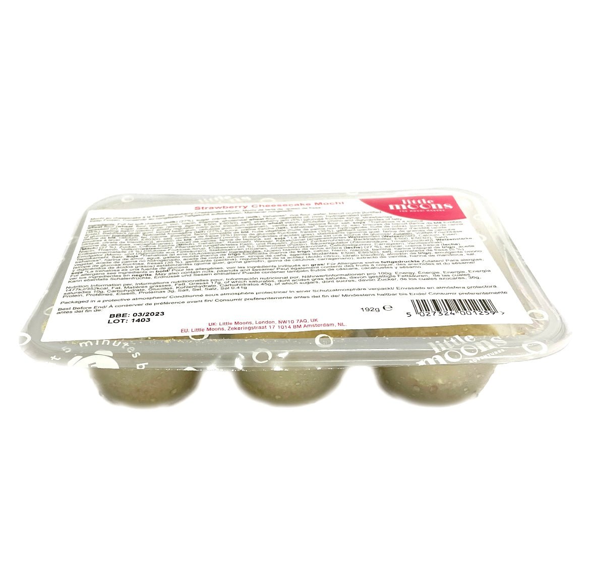 Little Moons Strawberry Cheese Cake Mochi Ice Cream (6pc) 192g - Asian Online Superstore UK