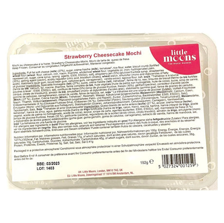 Little Moons Strawberry Cheese Cake Mochi Ice Cream (6pc) 192g - Asian Online Superstore UK