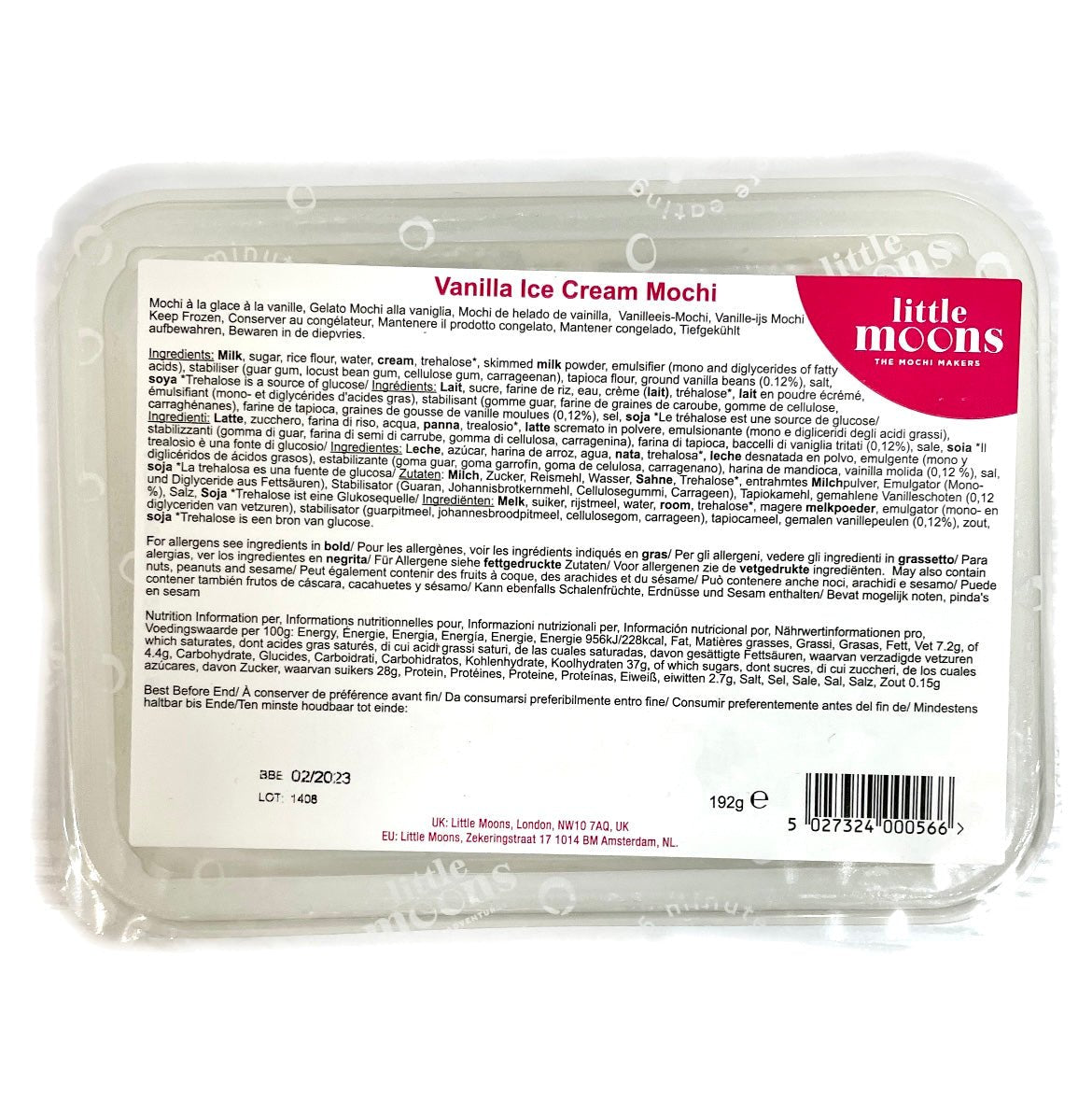 Little Moons Vanilla Mochi Ice Cream (6pc) 192g - Asian Online Superstore UK