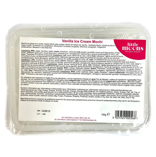 Little Moons Vanilla Mochi Ice Cream (6pc) 192g - Asian Online Superstore UK