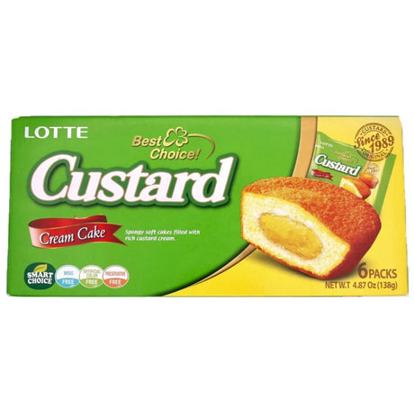 Lotte Custard Cup Cake (23gx6 Packs) 138g - Asian Online Superstore UK