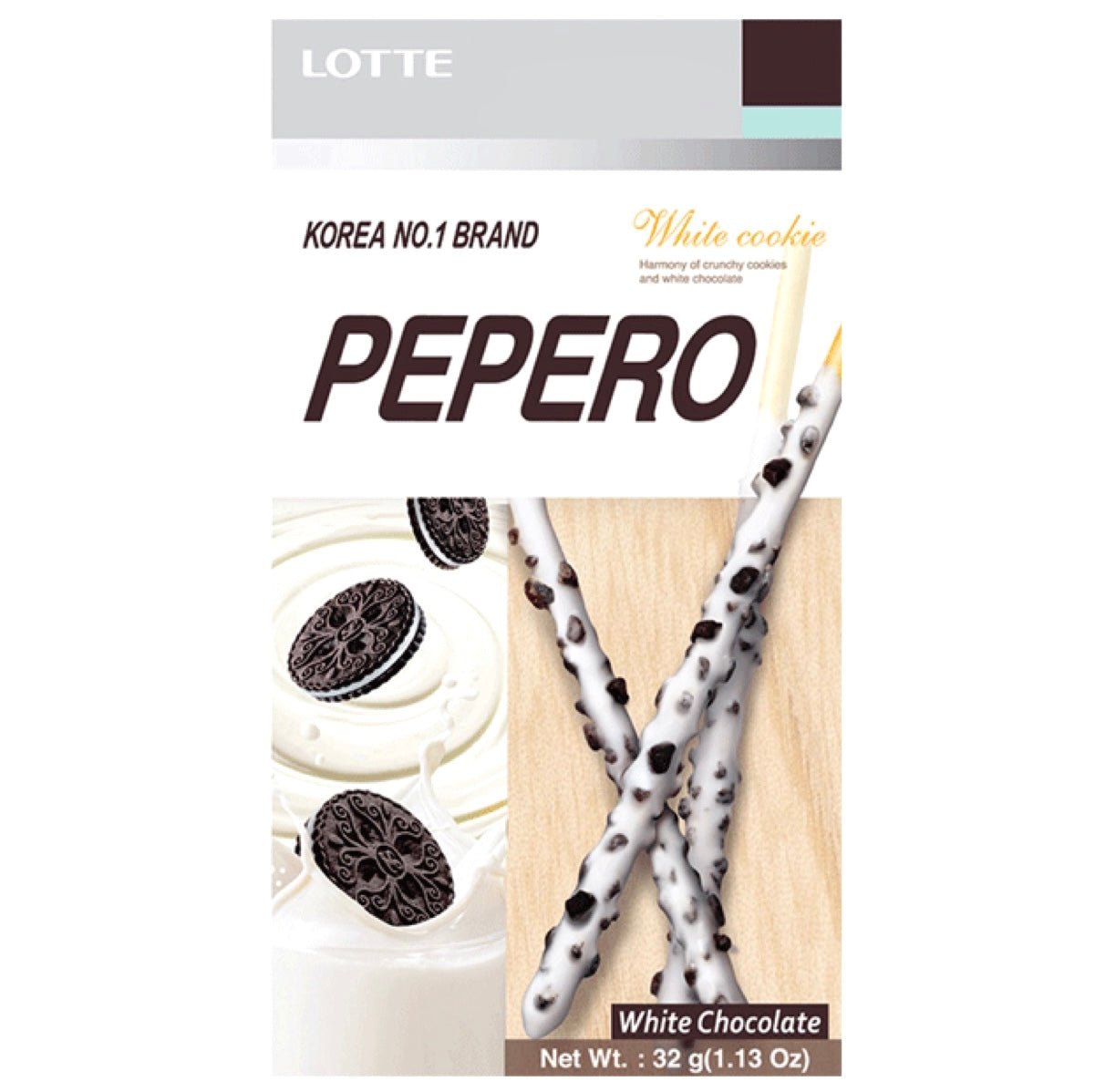 Lotte Pepero White Cookie Flavour Biscuit Sticks 32g - Asian Online Superstore UK