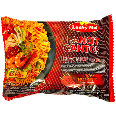 Lucky Me Pancit Canton Hot Chili (Instant Fried Noodles/Chowmien) 60g - Asian Online Superstore UK