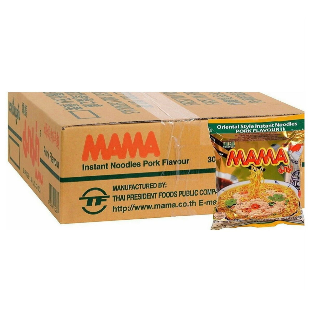 Mama Pork Flavour Instant Noodle 1Box (30x60g) 1.8kg - Asian Online Superstore UK