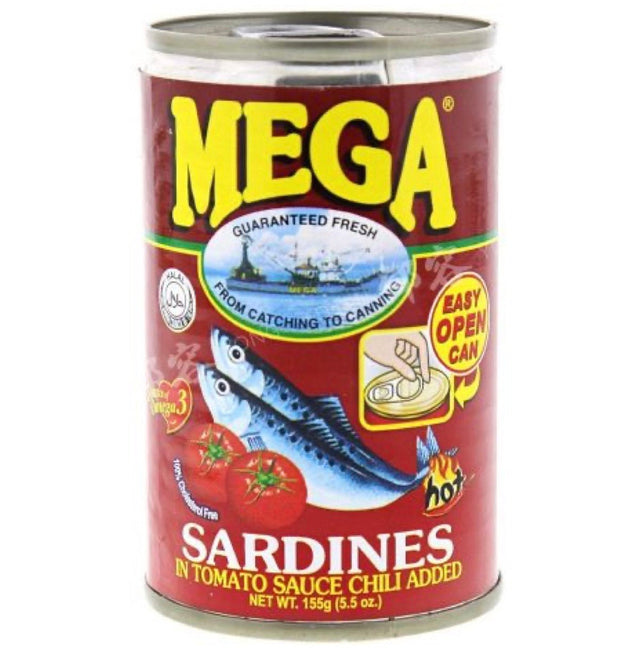 Mega Sardines in Tomato Sauce Chilli Added 155g - Asian Online Superstore UK