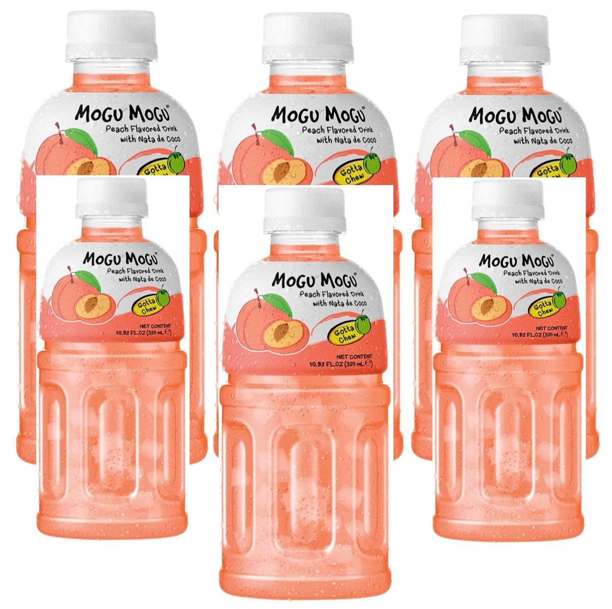 Mogu Mogu Nata De Coco Peach Flavour 6x320ml - Asian Online Superstore UK