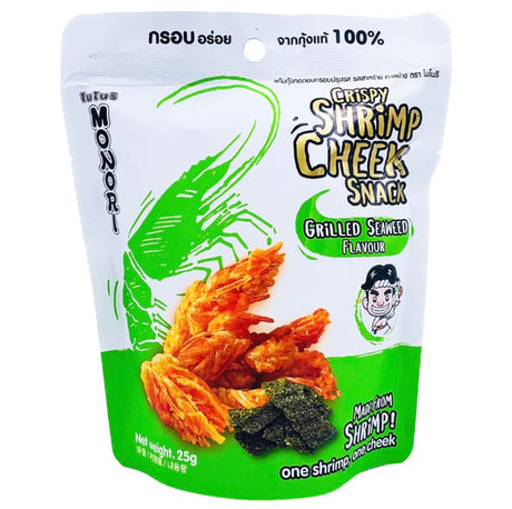 Monori Crispy Shrimp Cheek Snack Grilled Seaweed Flavour 25g - Asian Online Superstore UK