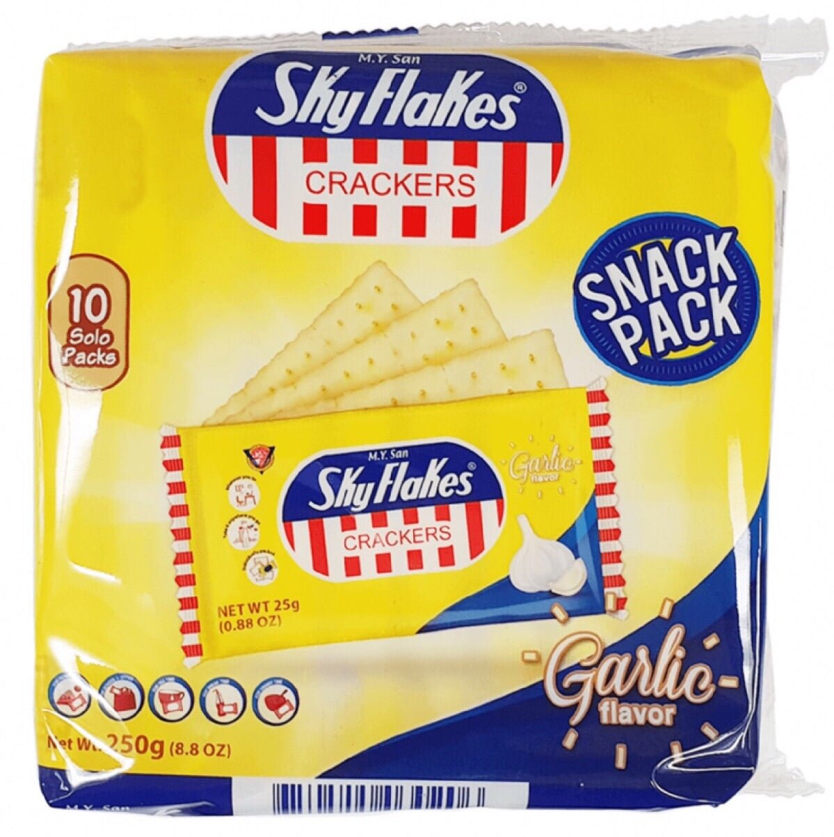 M.Y San Sky Flakes Crackers Garlic Flavour (10 Single Packs 25g) 250g - Asian Online Superstore UK