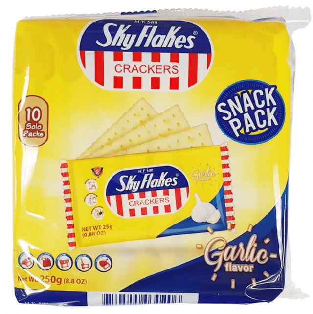 M.Y San Sky Flakes Crackers Garlic Flavour (10 Single Packs 25g) 250g - Asian Online Superstore UK