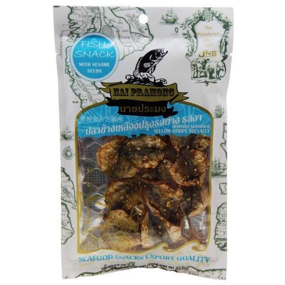 Nai Pramong Fish Snack With Sesame Seeds (Roasted Seasoned Yellow Stripe Trevally) 40g - Asian Online Superstore UK