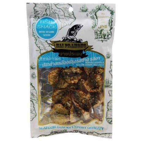 Nai Pramong Fish Snack With Sesame Seeds (Roasted Seasoned Yellow Stripe Trevally) 40g - Asian Online Superstore UK