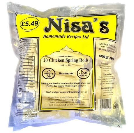 Nisa’s Chicken Spring Roll 20pcs - Asian Online Superstore UK