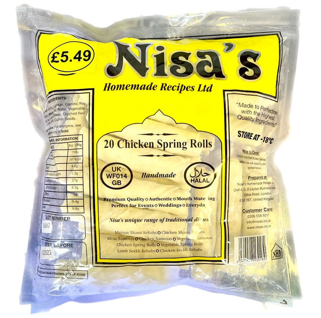 Nisa’s Chicken Spring Roll 20pcs - Asian Online Superstore UK