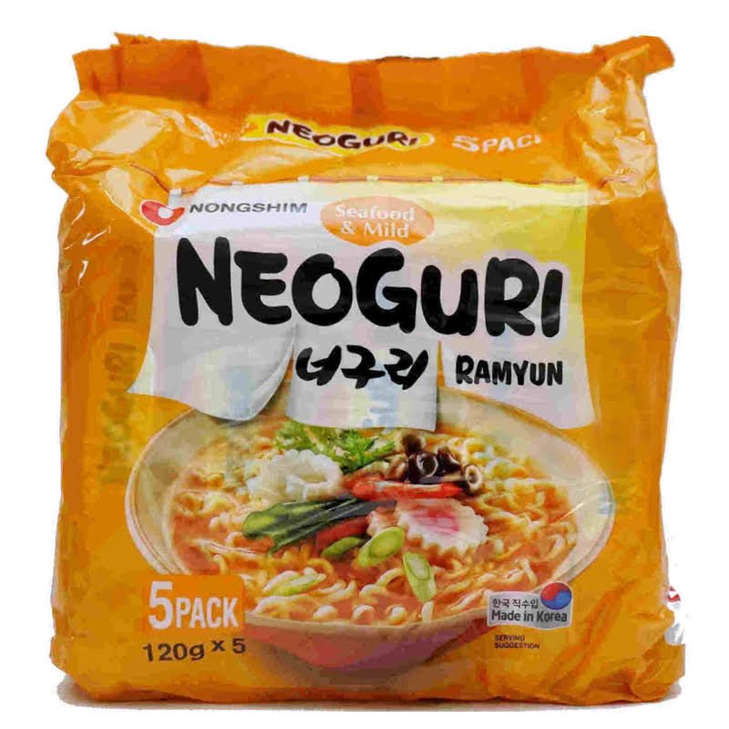 Nongshim Neoguri Ramyun Mild Instant Noodle (Seafood & Spicy) 5x120g - Asian Online Superstore UK