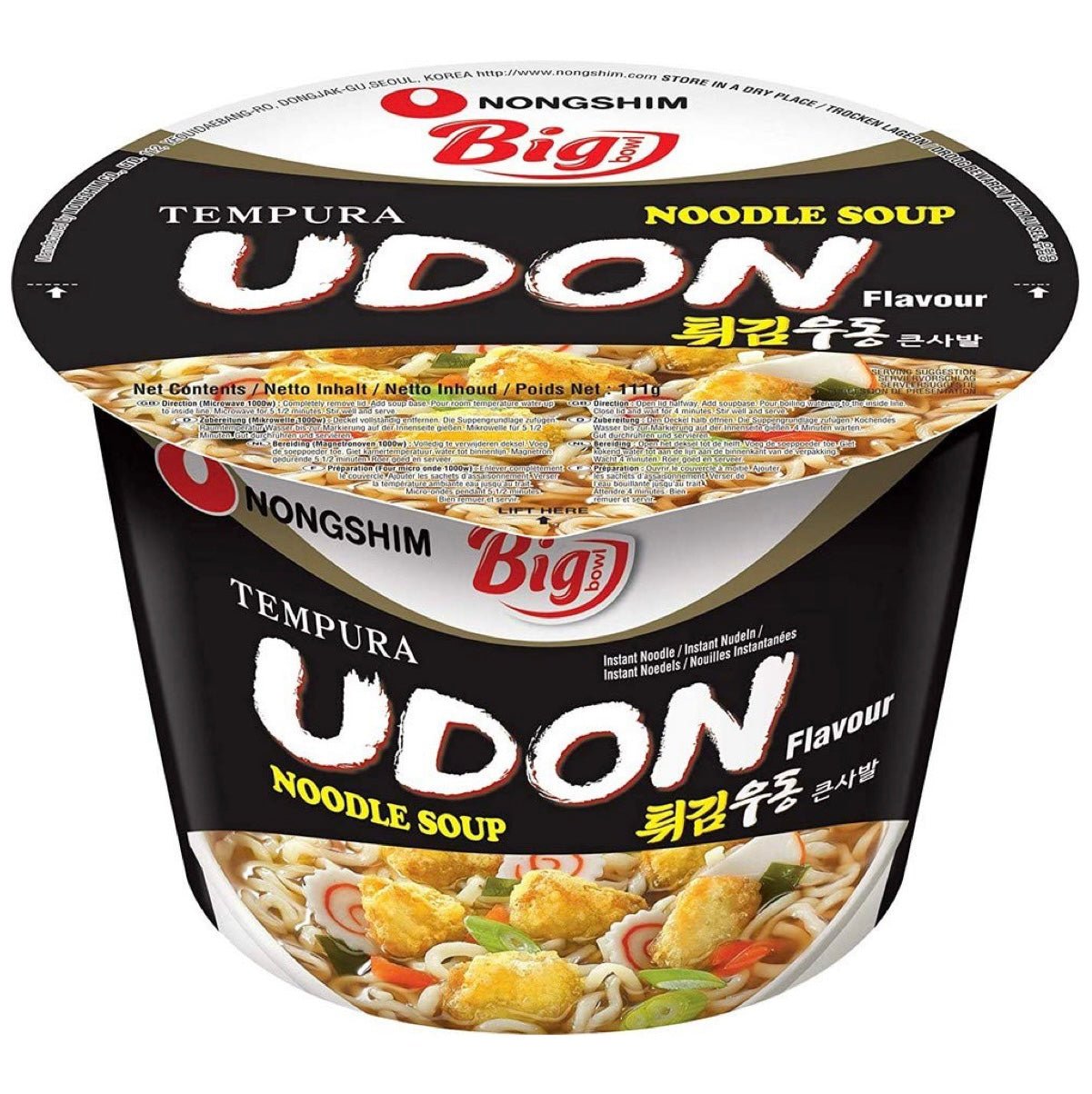 Nongshim Tempura Udon Big Bowl Cup Noodle 111g - Asian Online Superstore UK