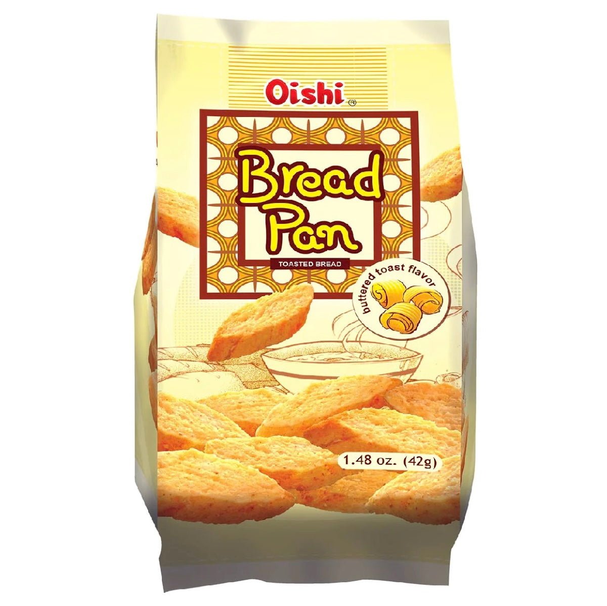 Oishi Bread Pan Buttered Toasted Flavour 42g - Asian Online Superstore UK