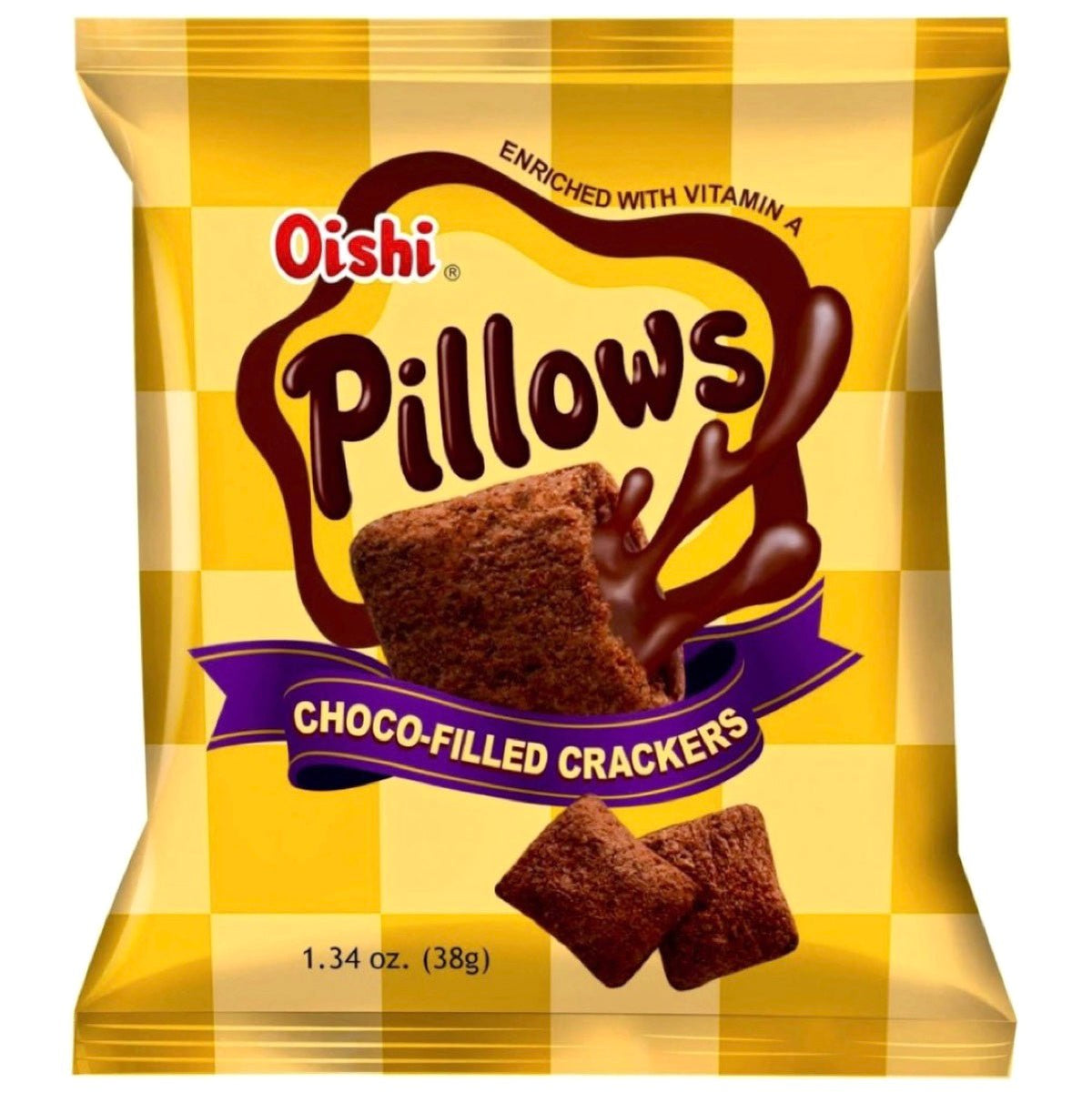 Oishi Pillows Choco-Filled Crackers 38g | Asian Grocery UK