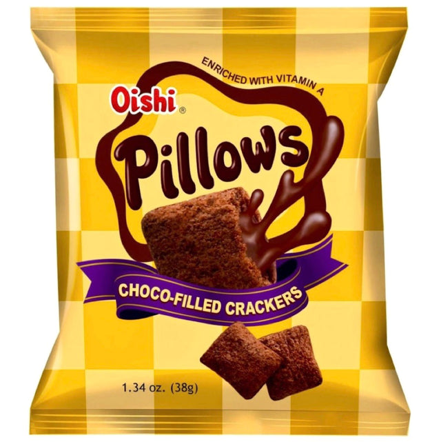 Oishi Pillows Choco-Filled Crackers 38g | Asian Grocery UK